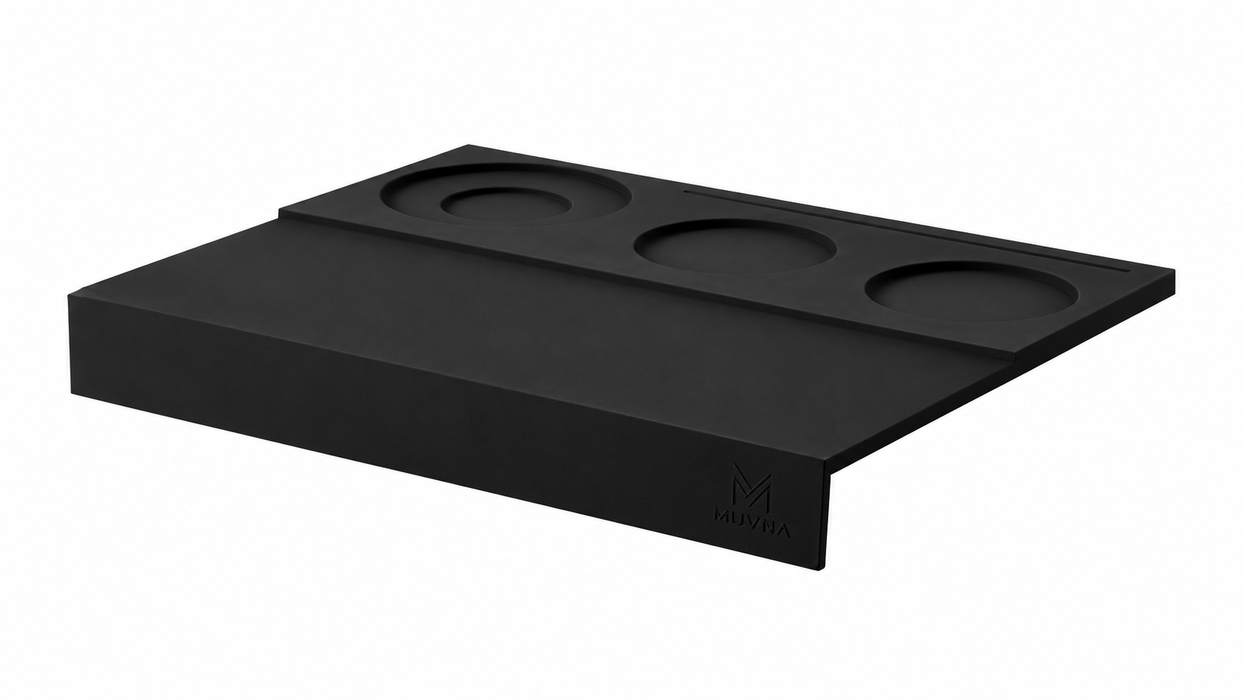 MUVNA Silicone Tamping Mat Station – Black | حصيرة كبس القهوة السيليكون من موفنا – اسود