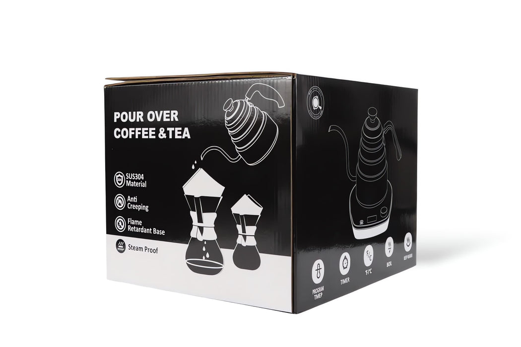 MOD : Electric temperature Gossenneck kettle1L – Black| مود: غلاية كهربائيةغوسن نيك سعة 1 لتر - أسود