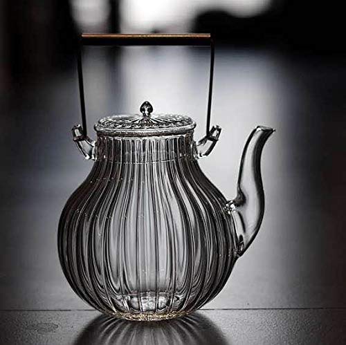 Glass Tea pot with wood handle 500 ml | إبريق شاي زجاجي بمقبض خشبي 500 مل