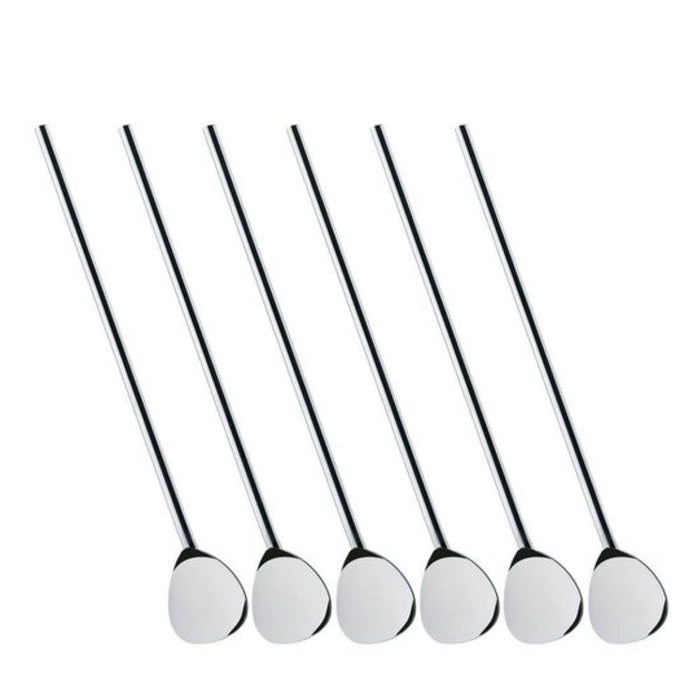 Cilio - Cocktail Spoon With Drinking Straw Steel - Set of 6 Pcs