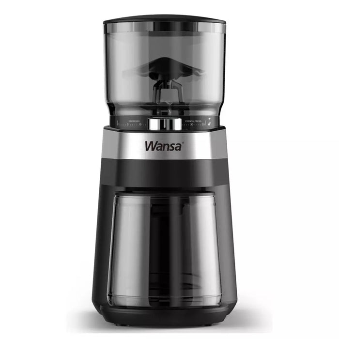 Wansa - Coffee Grinder 120 W Stainless Steel/Black | ونسا - مطحنة القهوة 120 وات ستانلس ستيل/أسود