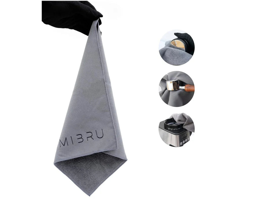 MIBRU Dual-Sided Microfiber Coffee Cleaning Towel – Grey 30×30 cm (KR012934)
