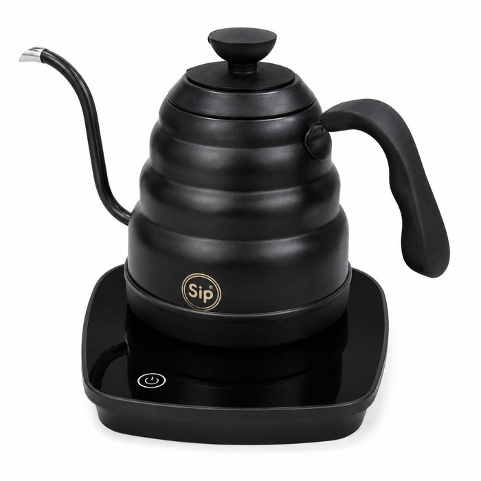 SIP Electric Gooseneck Kettle 1L – Black with Black Handle | غلاية SIP كهربائية 1 لتر – أسود بمقبض أسود