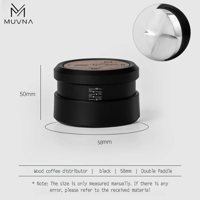MUVNA Gravity Calibrated Espresso Tamper – Black – 58 / 58.35mm