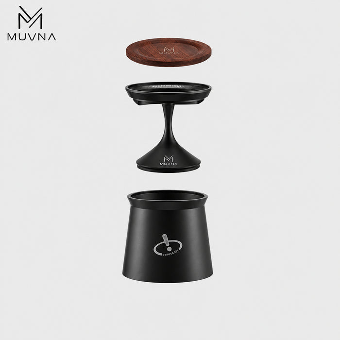 كوب توزيع وجرعات القهوة MUVNA Gyro مع Ring – أسود – 58 مم
