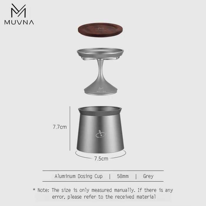 MUVNA Gyro Coffee Dosing Cup with Ring – Gray – 58mm