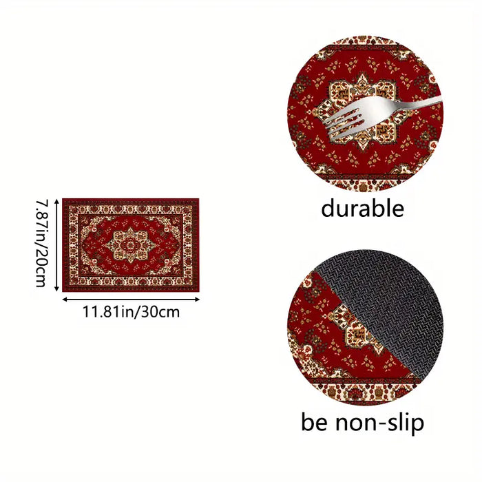 Elegant Floral Pattern Absorbent Kitchen Counter Mat 20 x 30 cm