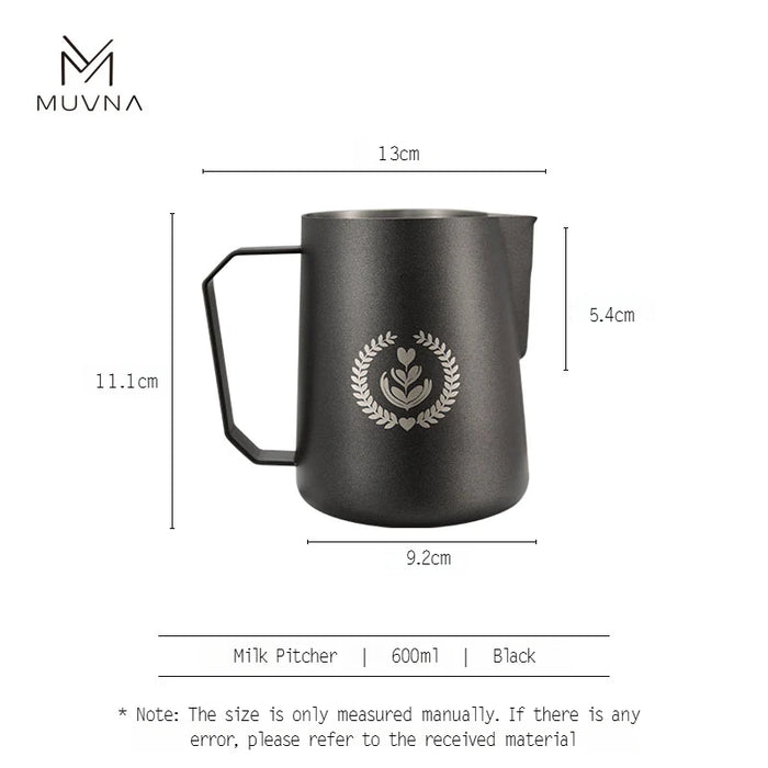 MUVNA Espresso Milk Frothing Pitcher 600ml – black | بيتشر تبخير الحليب MUVNA سعة 600 مل – اسود