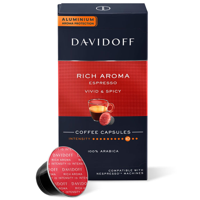 Davidoff - Rich Aroma Espresso Coffee Capsule 10 Capsules | دافيدوف - كبسولات قهوة اسبريسو عطرية غنية 10 كبسولات