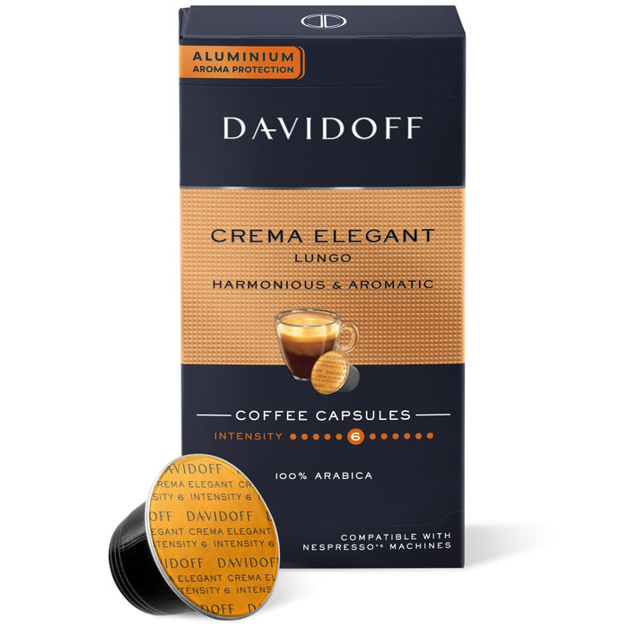 Davidoff - Crema Elegant Lungo Coffee Capsule 10 Capsules | دافيدوف - كبسولات قهوة لونجو كريما إليجانت 10 كبسولات
