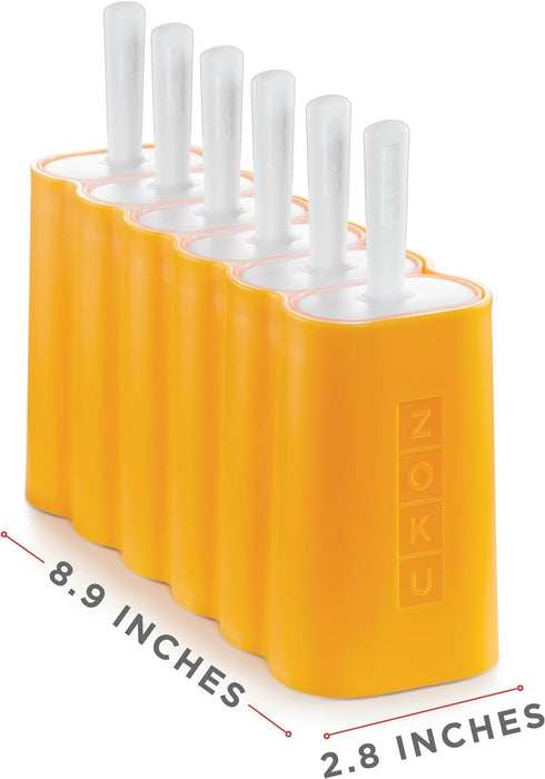 ZOKU Mod Pops, 6 Classic Popsicle Molds in One Compact Tray with Sticks and Drip Guards, Easy-Release, BPA-Free | زوكو - قالب مثلجات، 6 فتحات،