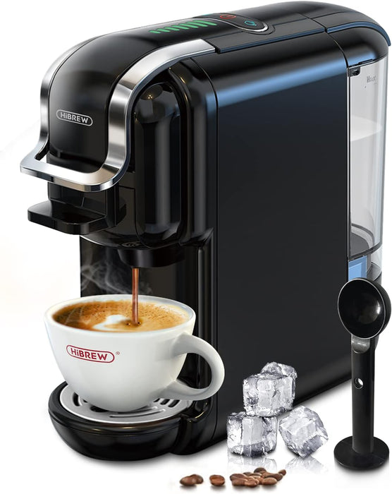 HiBrew - 5in1 Multiple capsules coffee machine H2B - Black | جهاز صنع القهوة بكبسولات متعددة 5 في 1 - أسود