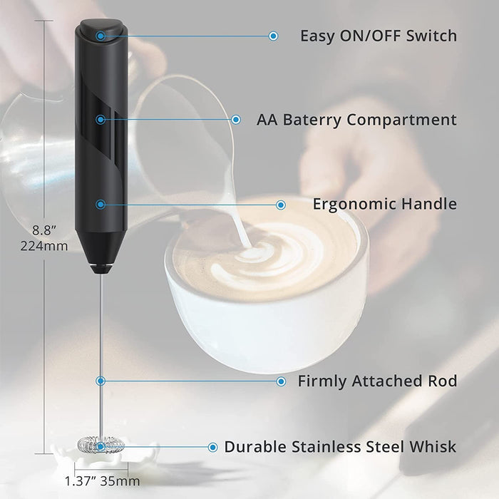Stainless Steel Wireless Electric Milk Frother & Whisk, Blender For Coffee  | خافقة الحليب مع القاعدة