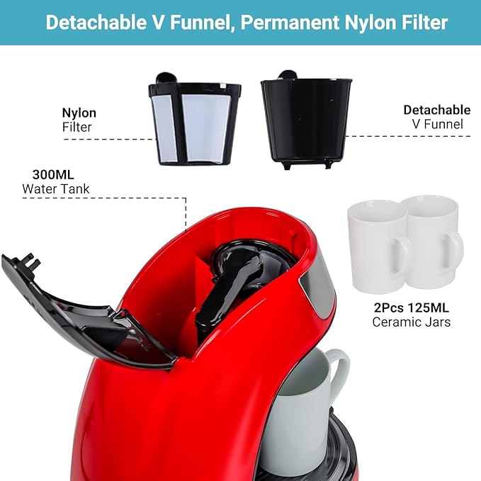 SDC-4447 سايونا - جهاز صانع القهوة مع 2 كوب سيراميك