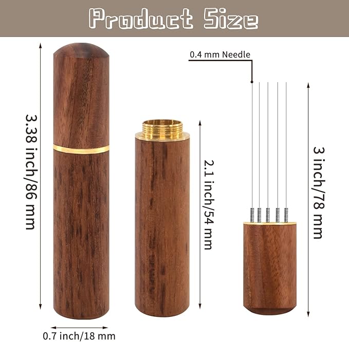 MIBRU - Espresso Coffee Stirrer, Espresso Distribution T0.4mm Natural Wood | | مفكك تكنلات خشبي صغير