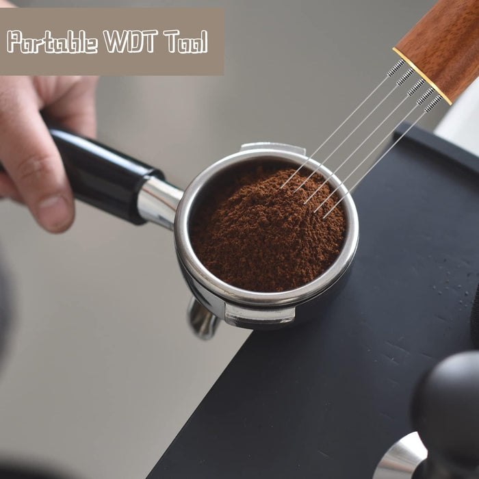 MIBRU - Espresso Coffee Stirrer, Espresso Distribution T0.4mm Natural Wood | | مفكك تكنلات خشبي صغير