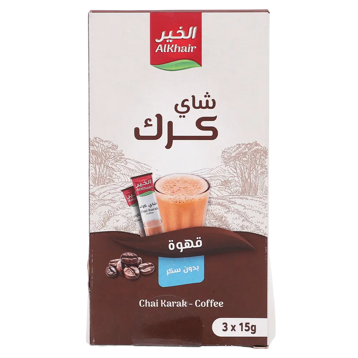 Al Khair - Karak Tea with coffee  without sugar  – 15g x 3 Sticks