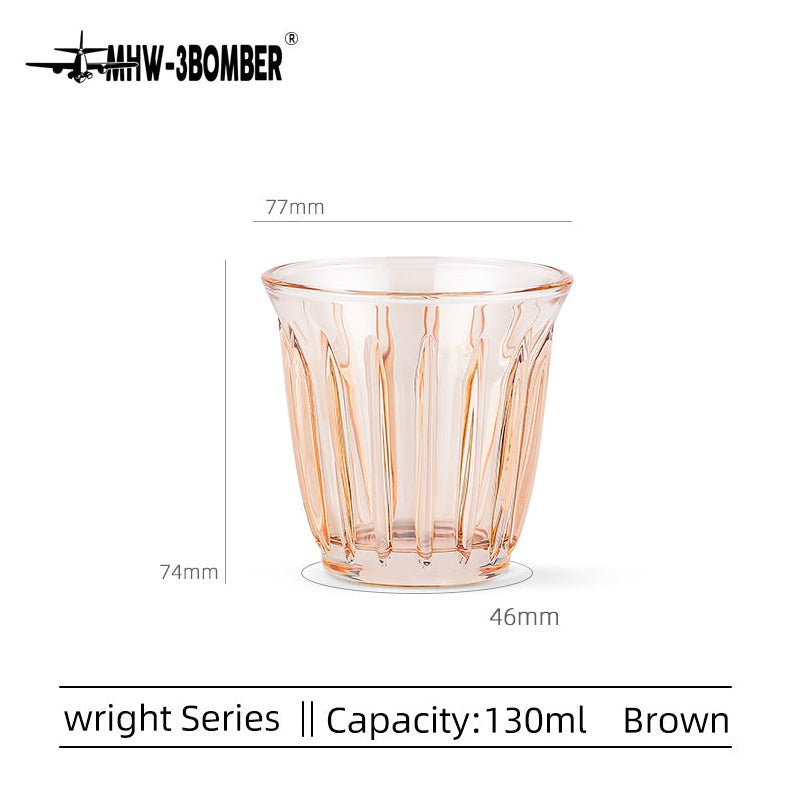 3 Bomber - Wirght Cup-Brown 130ml  |   كوب 130 مل زجاجي بني شفاف