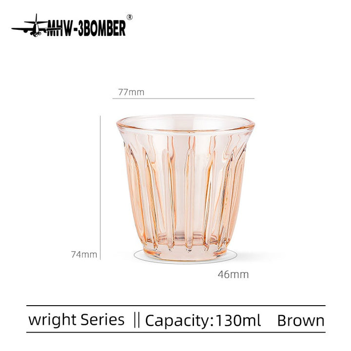 3 Bomber - Wirght Cup-Brown 130ml  |   كوب 130 مل زجاجي بني شفاف