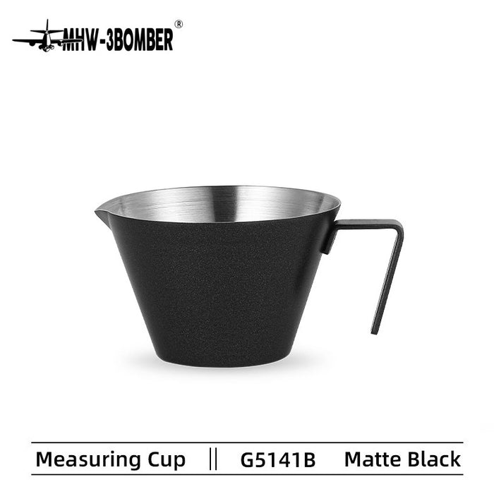 3 Bomber - Stainless Steel Measuring Cup Single Spout Black  | كوب وزن القهوة ستانلس ستيل أسود