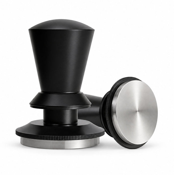 MUVNA Adjustable Espresso Coffee Tamper 53mm – Flat Base, Black | مكبس قهوة MUVNA قابل للتعديل بقاعدة مسطحة 53 مم – أسود