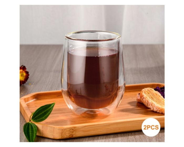 Mooloom - Coffee Borosilicate Double Wall glass cup | مولوم - اكواب القهوة الزجاجية مزدوجة الجدار من البورسليكات