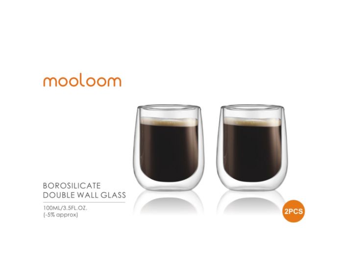 Mooloom - Coffee Borosilicate Double Wall glass cup | مولوم - اكواب القهوة الزجاجية مزدوجة الجدار من البورسليكات