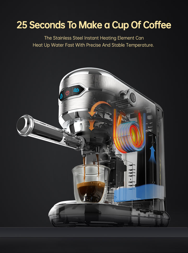 HiBREW 19Bar Super Slim Espresso Machine H11 |  هاي برو 19 مكينة اسبريسو