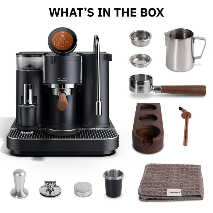 Meraki Meraki Commercial Dual Boiler Espresso Machine with Integrated Grinder & Smart Touchscreen - Black