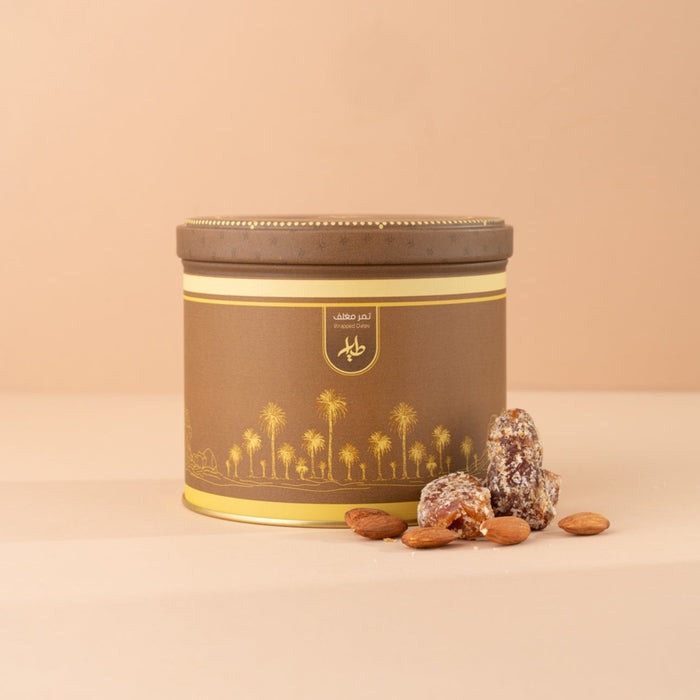 Al-Tayyar - Khalas Dates Stuffed with Almonds & Coated with Coconut | الطيار - تمر خلاص محشي باللوز ومغطى بجوز الهند