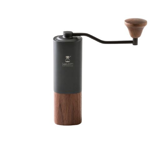 Timemore -  G1 Plus Manual Coffee Grinder – Black/Walnut with Titanium Burrs | مطحنة قهوة يدوية Timemore G1 Plus – أسود / خشب الجوز مع شفرات تيتانيوم