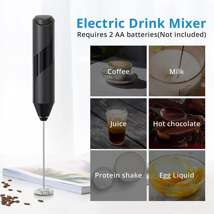 Stainless Steel Wireless Electric Milk Frother & Whisk, Blender For Coffee  | خافقة الحليب مع القاعدة