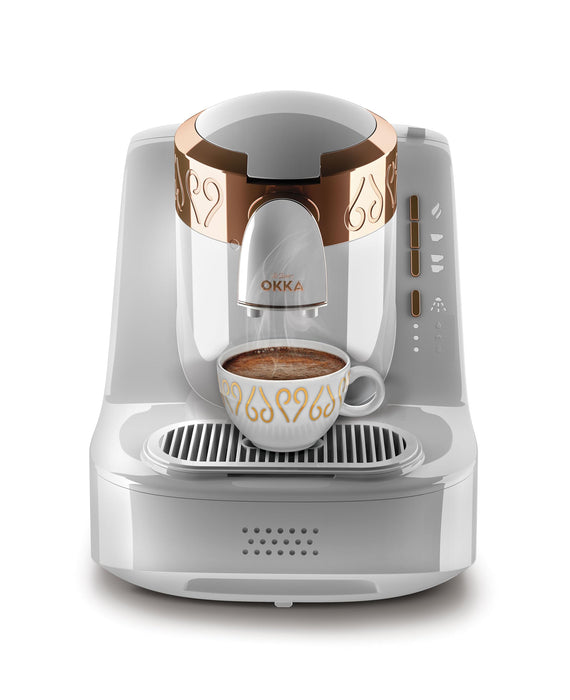 Arzum OKKA Automatic Turkish Coffee Machine — OK001 (White& Bronz)
