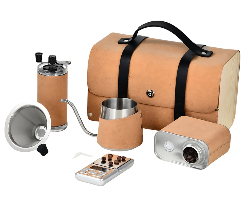 DLC Specialty Coffee Brewing Set with Carrying Case – 8-Piece V60 Pour-Over Kit