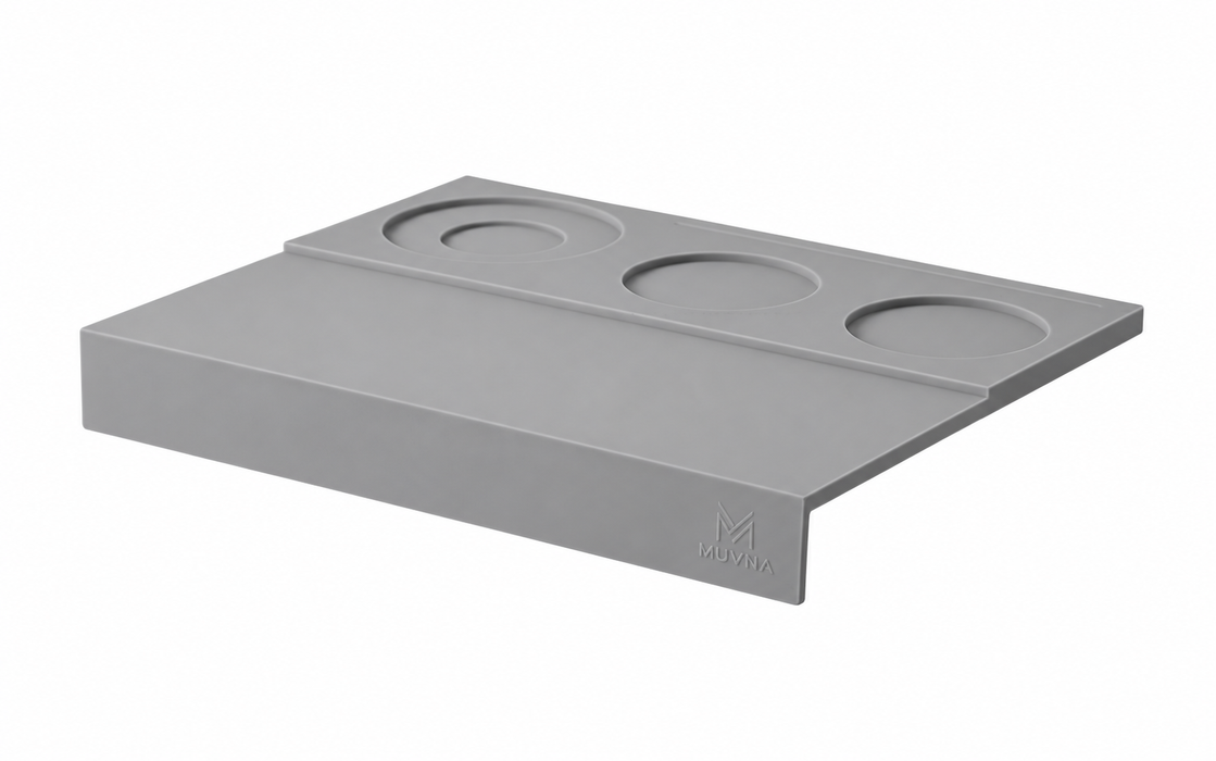 MUVNA Silicone Tamping Mat Station – Grey | حصيرة كبس القهوة السيليكون من موفنا – رمادي