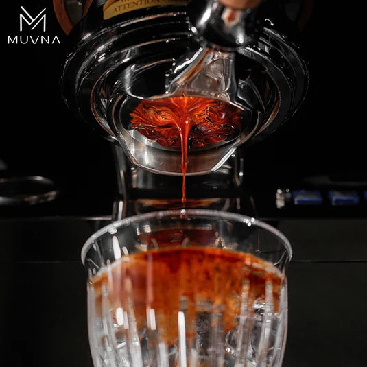 MUVNA Bottomless Portafilter with Basket – Wood Grain – 51mm – Three-Ear