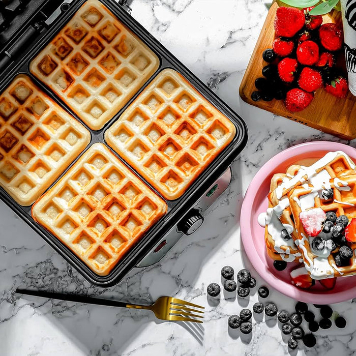 Orca - Waffle Maker 4 Slices 1200 Watts - Black