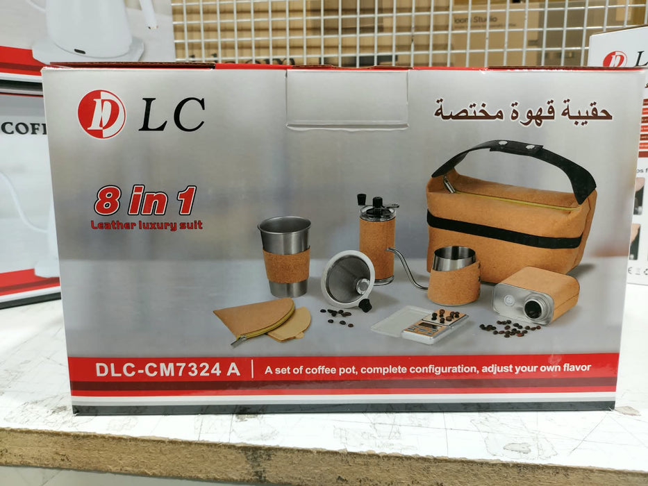 DLC Specialty Coffee Brewing Set with Carrying Case – 8-Piece V60 Pour-Over Kit