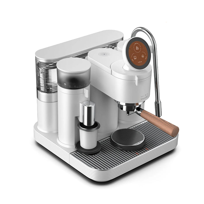 Meraki Gen2 Espresso Machine – Dual Boiler, Rotary Pump & Built-in Grinder with Dual Scales White