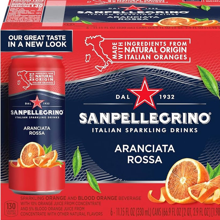 S.Pellegrino - Sparkling water Oranciata Rossa 330 ml × 6 Pcs |  سان بلليغرينو - مياه فوارة برتقال أحمر