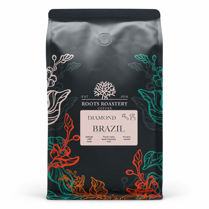 Roots Roastery - Brazil diamond  filter & espresso 1KG | محمصة روتس - البرازيلية يستخدم فلتر و اسبريسو 1 كيلو