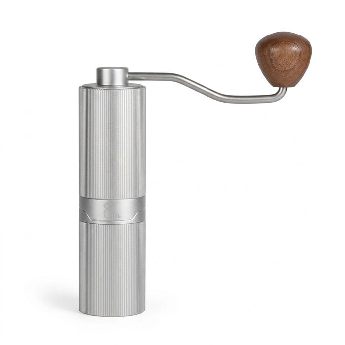 MUVNA Manual Coffee Grinder – 24 Grind Settings, Silicone Base, Silver GM1