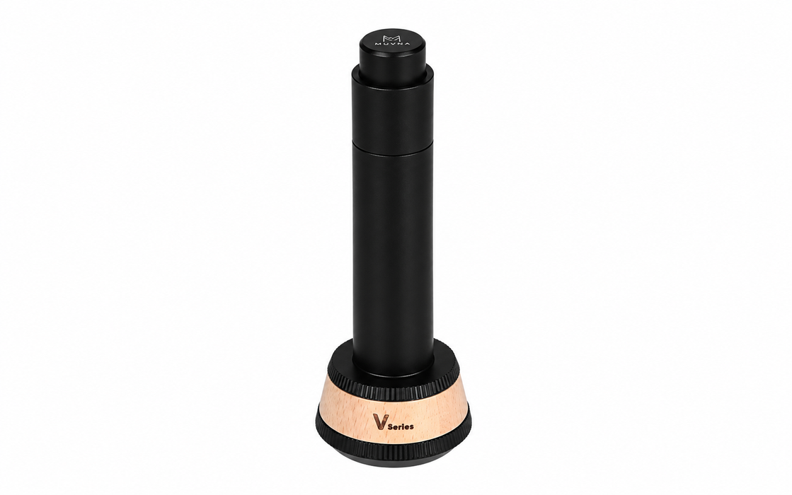 MUVNA V Series WDT Coffee Needle Distributor – Black/Wood | أداة توزيع القهوة بالإبر MUVNA V Series WDT – أسود وخشبي