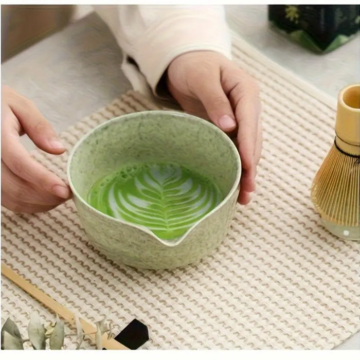 Ceramic Matcha Tea Set – 5‑Piece Green Glaze