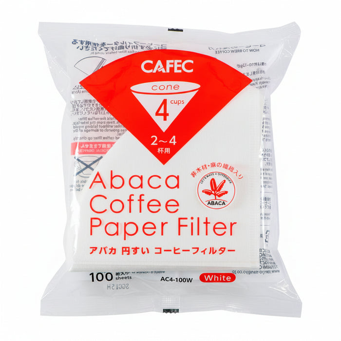Cafec - Abaca Paper Cone Filter Cup 4 - 100 Sheets