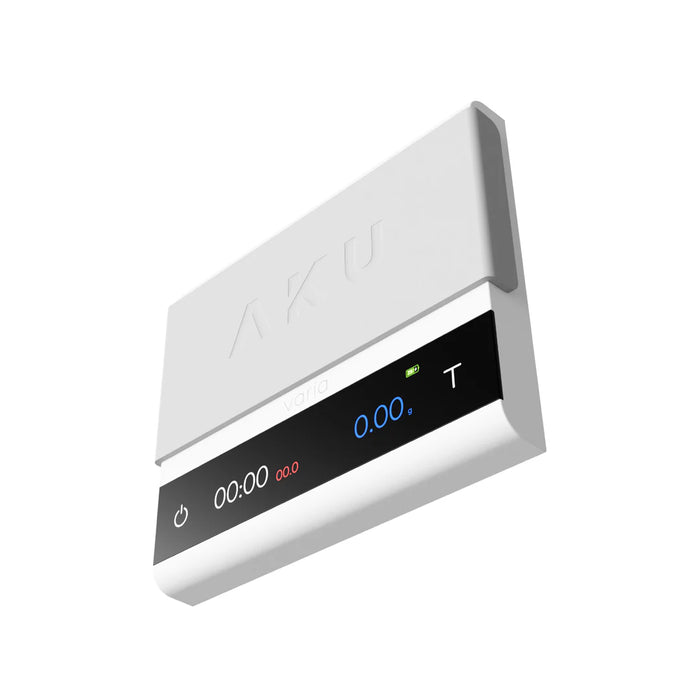 Varia AKU PRO Coffee Brewing Scale - 2kg Capacity, 0.01g Precision, IPX6 Waterproof, with AKU Flow & AKU Spro Modes White