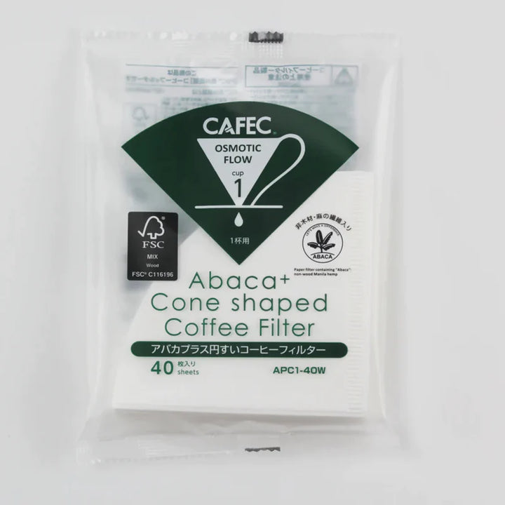 Cafec - Abaca+ Osmotic Flow Paper Filter Cup 1 - 40 Sheets |  كافيك - أباكا بلس فلتر ورقي حجم 1 كوب