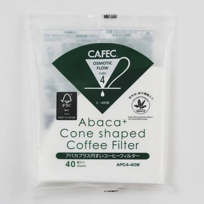 Cafec - Abaca+ Osmotic Flow Paper Filter Cup 4 - 40 Sheets |  كافيك - أباكا بلس فلتر ورقي حجم 4 كوب