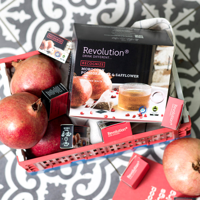Revolution - RECOGNIZE – Moroccan Pomegranate & Safflower – White Tea 30 bags