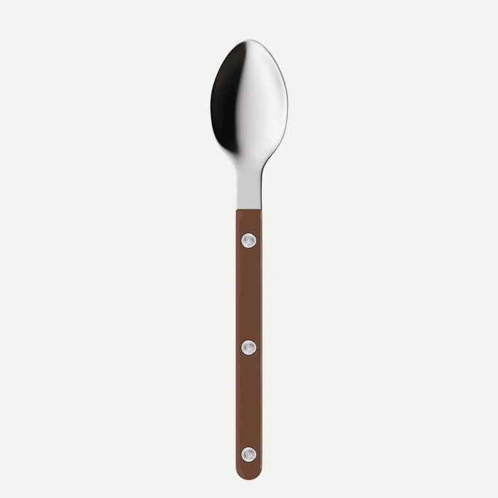 Sabre Bistrot Espresso Spoon –  Shiny Silver with Chocolate handle